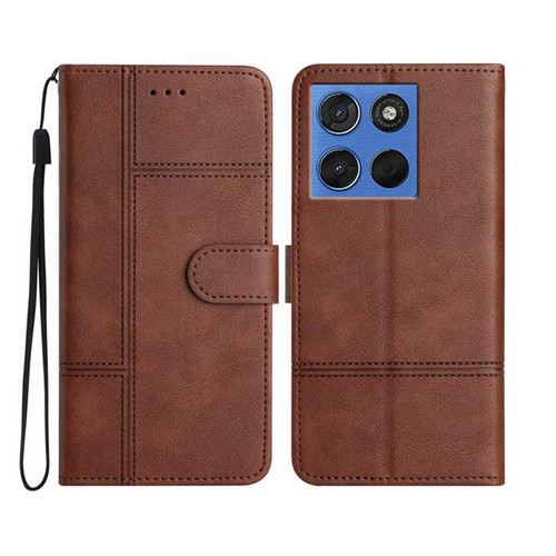 Moto G 2025 / Moto G 2026 Cowhide Texture Stitching Leather Phone Case - Brown